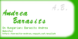 andrea barasits business card